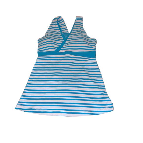 LULULEMON | Deep V Athletic Tank Twin Stripe Spry Blue - Picture 1 of 5